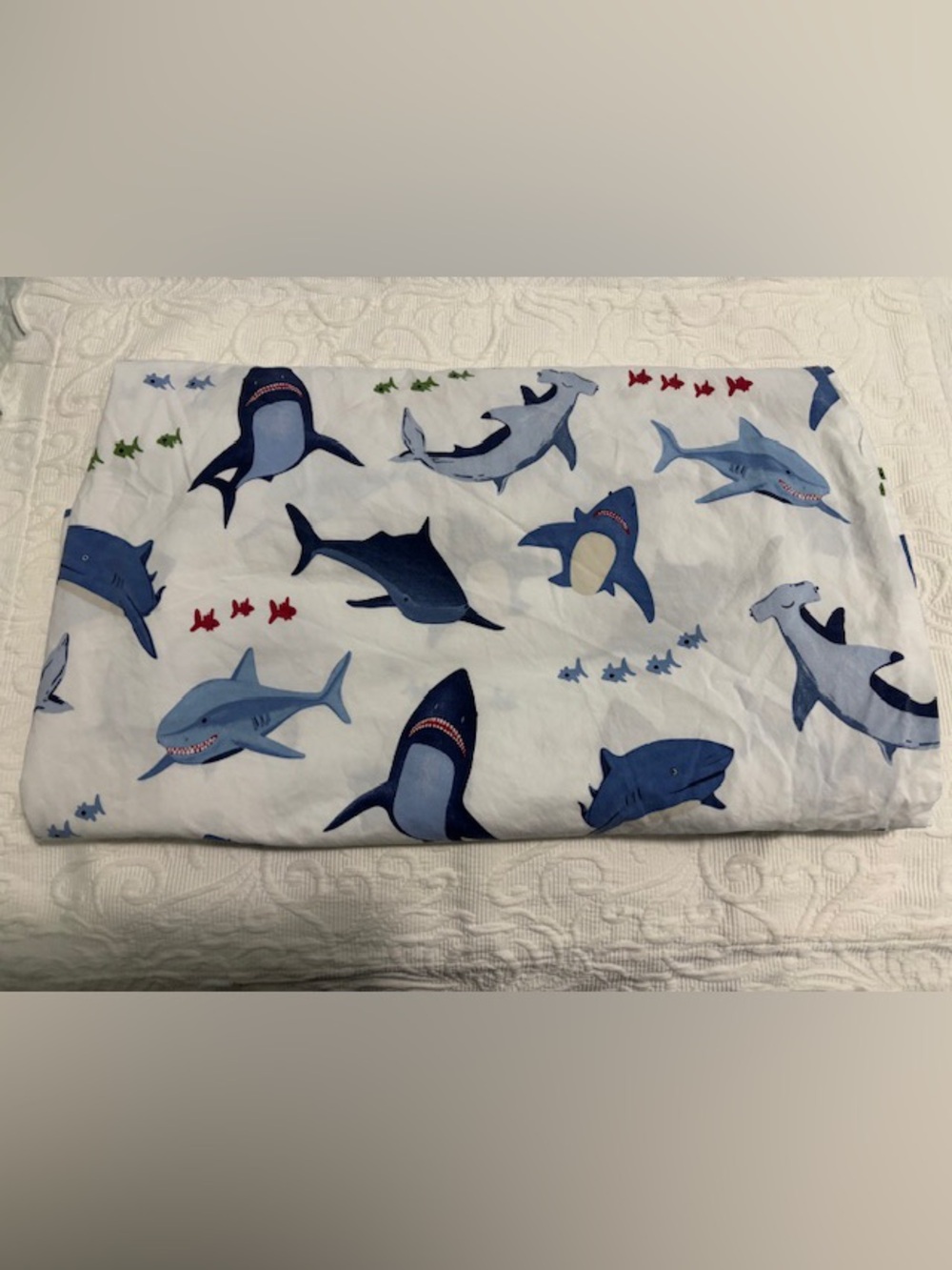 Pottery Barn Kids Shark 🦈 Bite Full Flat Sheet